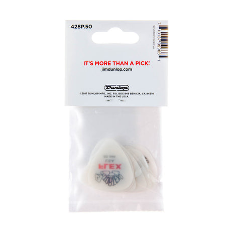 Guitar pick in packaging with Dunlop branding on a white background