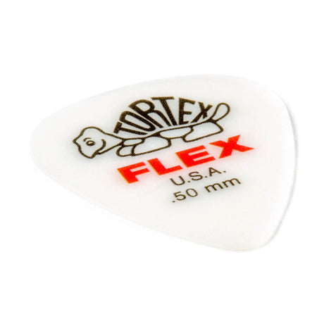 Tortex Flex guitar pick with branding on a white background