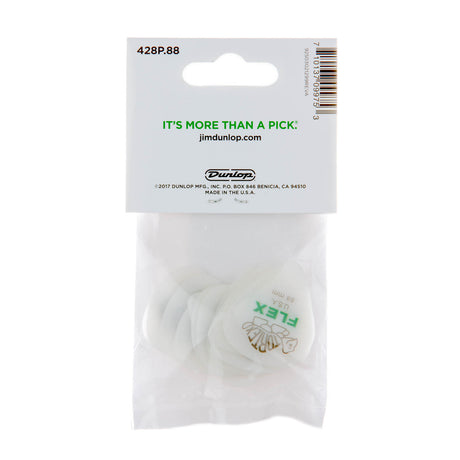 Packaged Dunlop guitar picks with clear plastic cover on white background