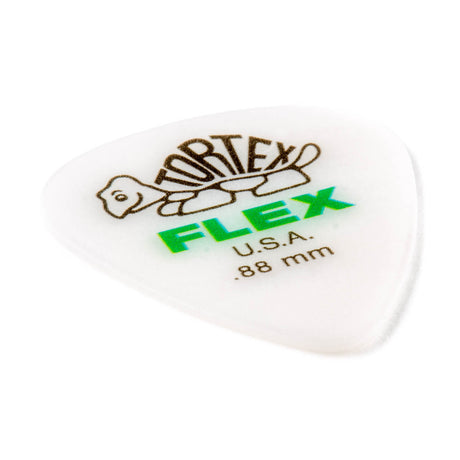 Tortex Flex guitar pick with branding and specifications on a white background