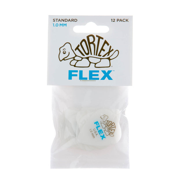 Tortex Flex guitar pick packaging with tortoise illustration on a white background
