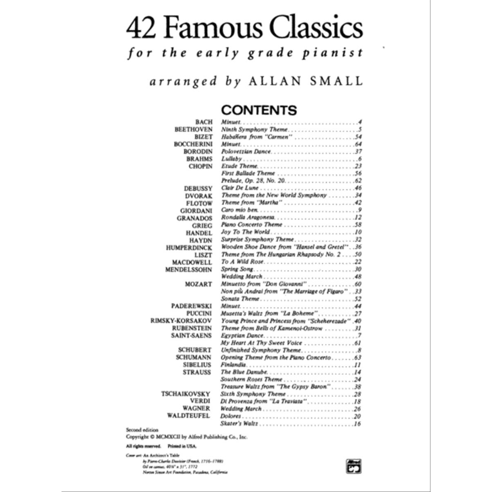 42 Famous Classics Arranged for Easy Piano