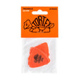 Pack of orange guitar picks with Tortex branding on a white background