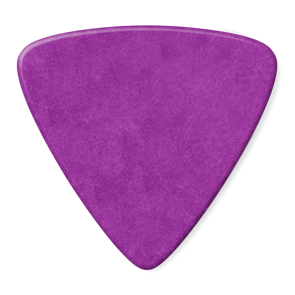 Purple guitar pick on a white background