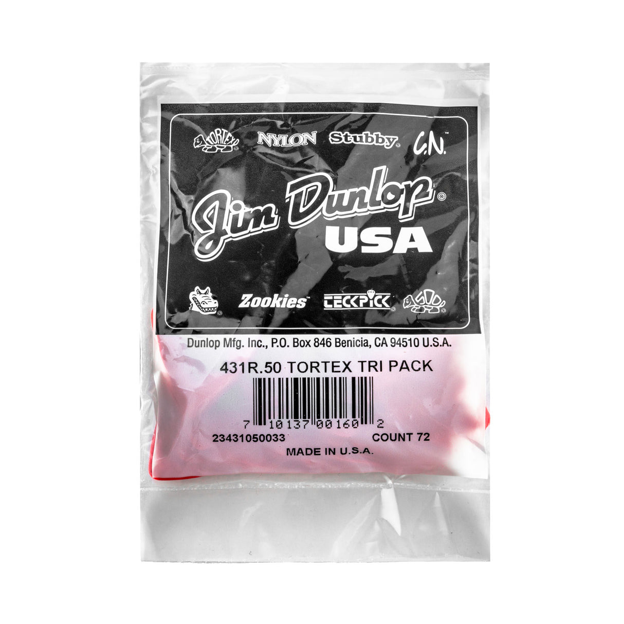 Dunlop Tortex® Triangle Picks - .50mm - Bag Of 72 Picks
