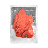 Pack of red guitar picks with a clear plastic cover on a white background