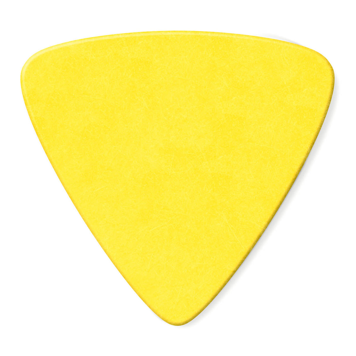 Yellow guitar pick on a white background