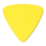 Yellow guitar pick on a white background