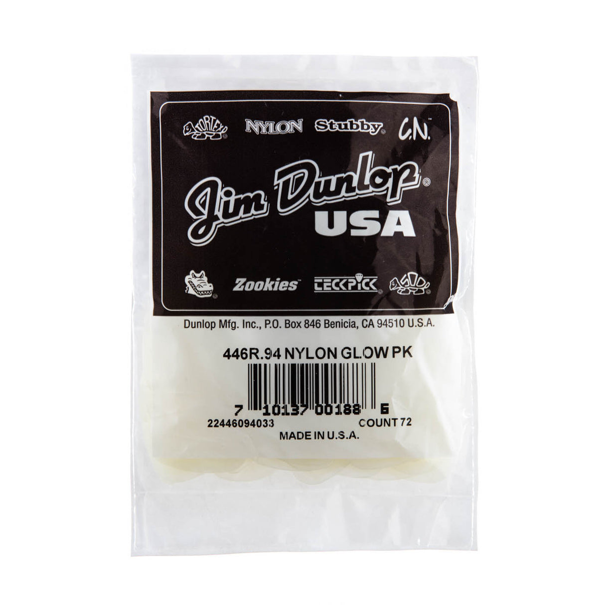 Jim Dunlop guitar pick package on a white background