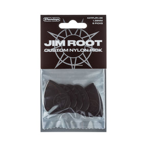 A package of Dunlop Jim Root custom guitar picks with picks visible inside