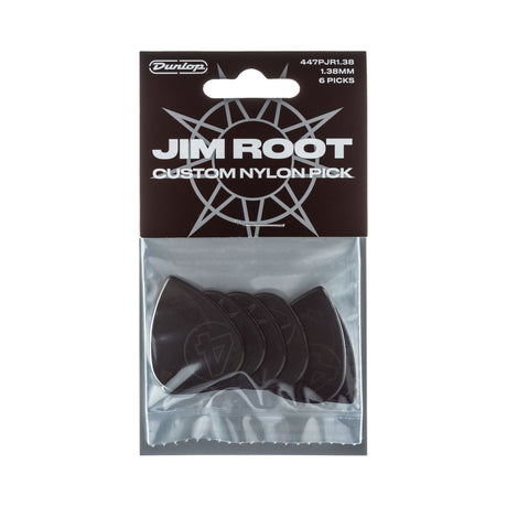 A package of Dunlop Jim Root custom guitar picks with picks visible inside