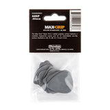 The backside of packaging for Dunlop Max-Grip with brand details and picks visible - on a white background