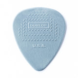 A gray guitar pick with Dunlop USA branding on a white background