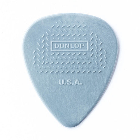 A gray guitar pick with Dunlop USA branding on a white background