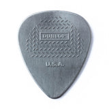 A gray guitar pick with Dunlop USA branding on a white background