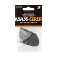 A package of Dunlop Max-Grip guitar picks with brand details and picks visible inside a plastic bag