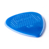 A blue guitar pick with Max-Grip and 1.5 branding - on a white background