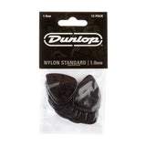 Pack of Dunlop guitar picks with clear plastic packaging on a white background
