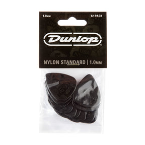 Pack of Dunlop guitar picks with clear plastic packaging on a white background