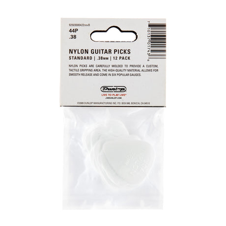 Pack of Dunlop nylon guitar picks with clear plastic window with picks inside
