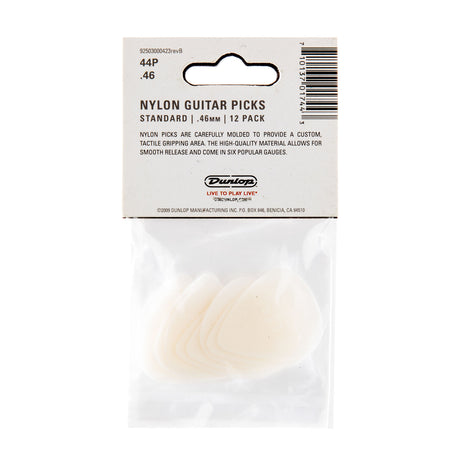 Pack of Dunlop nylon guitar picks with a clear plastic window and picks inside