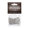 Pack of Dunlop guitar picks with clear plastic packaging on a white background
