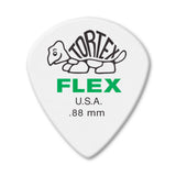 White guitar pick with Tortex Flex branding on a white background