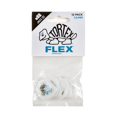 Package of Tortex Flex guitar picks with clear plastic window showing picks inside