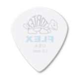 White guitar pick with brand logo on a white background