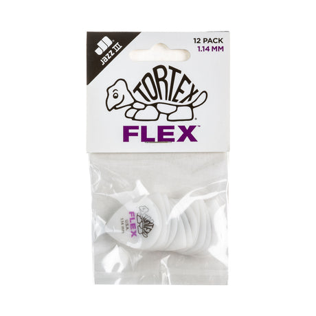 Pack of Tortex Flex guitar picks with packaging on a white background