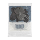 The backside of a bag of guitar picks with picks visible inside