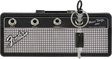 The image shows a compact Fender Mini Twin Amp keychain styled like a miniature guitar amplifier head. It features the Fender logo, “Mini Twin Amp” text, three 1/4" input jacks labeled "INPUT," and classic Fender design with silver sparkle grille and black tolex. This small, portable item resembles Fender’s Twin Reverb amps and is often used as a collectible, practice tool, or novelty accessory.