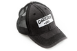 The image shows a dark gray or black distressed trucker hat with mesh backing, featuring a white patch on the front displaying the "Gretsch" logo and "EST 1883." Gretsch is a renowned musical instrument manufacturer known for guitars and drums. This official branded cap is likely promotional merchandise from the company or music stores to promote the Gretsch brand.