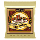 A package of Ernie Ball Earthwood bronze guitar strings on a transparent background