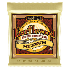 A package of Ernie Ball Earthwood bronze guitar strings on a transparent background