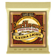 A package of Ernie Ball Earthwood acoustic guitar strings on a transparent background