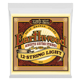 A package of 12-string acoustic guitar string with Ernie Ball Earthwood branding on a transparent background