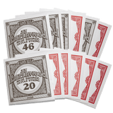 Individually packaged guitar strings with Ernie Ball Earthwood branding on a transparent background