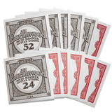 Ernie Ball Earthwood guitar string packages with different numbers on a white background