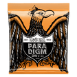 A package of Ernie Ball Paradigm guitar strings with Eagle artwork on an orange background