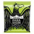 A package of Ernie Ball Paradigm electric guitar strings with eagle artwork on a light green background