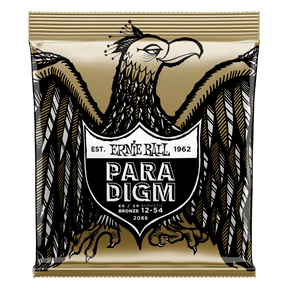 Ernie Ball Paradigm guitar string package with an eagle illustration on a black background