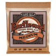 Ernie Ball Earthwood acoustic guitar strings packaging on a black background