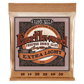 Ernie Ball Earthwood acoustic guitar strings packaging on a black background