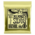 Ernie Ball Mammoth Slinky guitar string package on a black background