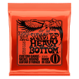 Ernie Ball Skinny Top Heavy Bottom guitar strings orange packaging with an eagle logo on a white background