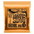 Ernie Ball Hybrid Slinky guitar string pack packaging on a white background