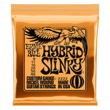 Ernie Ball Hybrid Slinky guitar string pack packaging on a white background