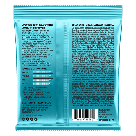 Emile Ball electric guitar strings packaging with text and branding.