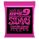 Pink packaging of Ernie Ball guitar strings with white background